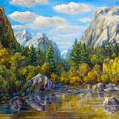 Домбайский  горный пейзаж