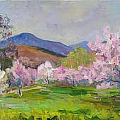 Персики цветут. Пленэрная живопись, легкий импрессионизм. ZhNataly