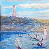 Гонка. Соревнования.  Серия Яхт-клуб. День и ночь. День. Проект Светофизика в живописи ZhNataly