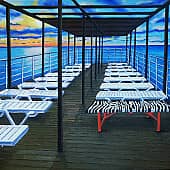 Несезон. Зебра на море.