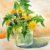 Одуванчики в кружке