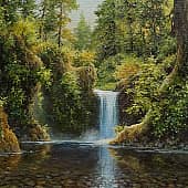 лесной водопад