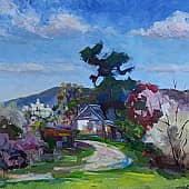 Старый дом у сосны. Этюд ZhNataly