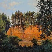 На обрыве задержался свет вечерний