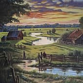 Закат в деревне