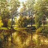 Летний речной пейзаж