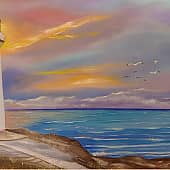 "Маяк в огнях заката"