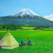 Семейный пикник у горы Фудзияма