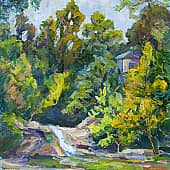 Водопад и башенка. Пленэр ZhNataly