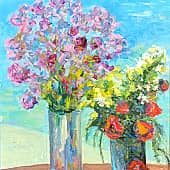 Маки с ромашками. Серия натюрморт под открытым небом, пленэр  ZhNataly.