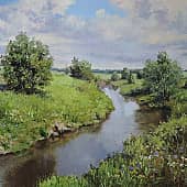 Пейзаж с речкой (полуэтюд)