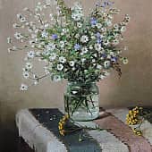 Натюрморт с полевыми ромашками