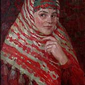 Автопортрет в русском платке