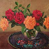 Розы на подносе