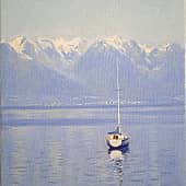 Пейзаж с лодкой