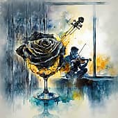 Где-то пели смычки о любви. Я послал тебе чёрную розу в бокале Золотого, как небо, аи.