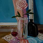Роза в вазе