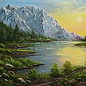 Закат у подножия гор