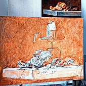 Натюрморт с мышью и свечой. (копия) (1), художник Сергей Куценко