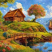 Domik, mostik, 2, художник Alex-08