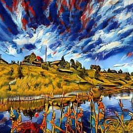 Хмурое небо.