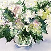 Акварель Гортензии