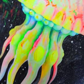 Акрил,масло. Люминофор.