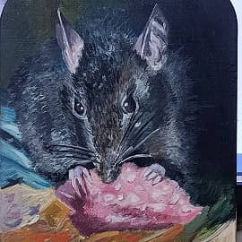 Крыса с колбасой