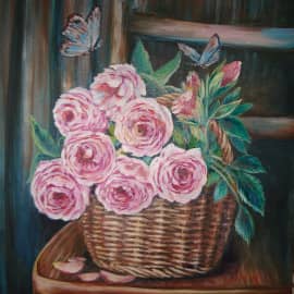 Букет в корзине.