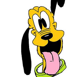 "Плуто " собака из Диснея на графическом планшете