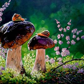 "Грибочки на солнечной лужайке"