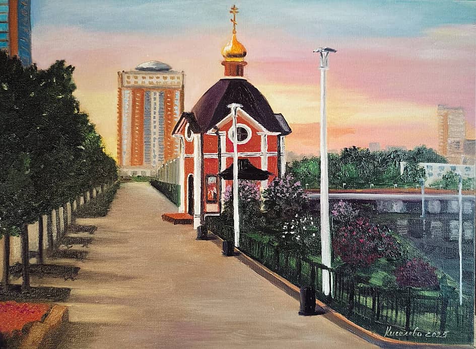 Набережная Серафима Саровского в Щелково. На заре.