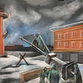 Стрелка Васильевского острова во время войны