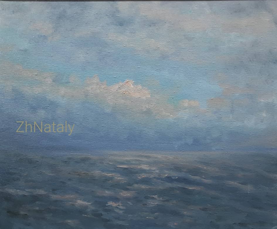 Облачко над морем. Пленэрная живопись  ZhNataly, 30х40, холстмасло, Таганрог