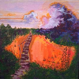 Закат на лесном озере