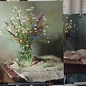 Натюрморт с луговыми растениями (1), художник Сергей Сипунов