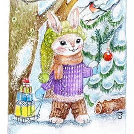 Зайка с подарками