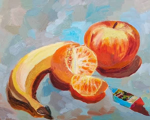 Натюрморт с яблоком