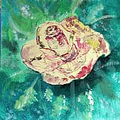 Жёлтый цветок. Кисть, мастихин (1), художник Наталия