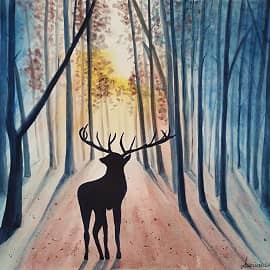 Рассвет в лесу.