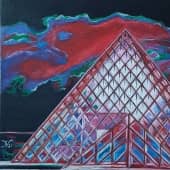 Пирамида Лувра, Париж (2), художник Наталья Андреева