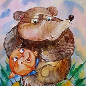 Колобок . Иллюстрация.