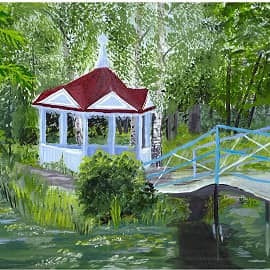 Беседка в пруду