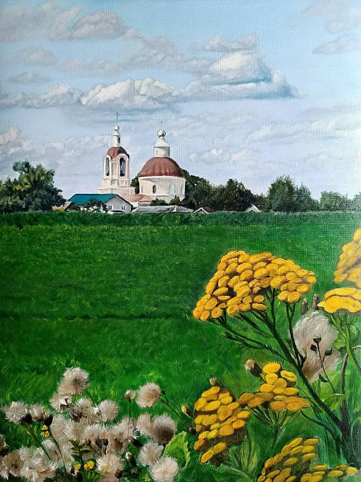 Вид на церковь Николая Чудотворца в Подмошье