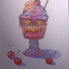 Десерт с вишней