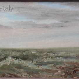 Фиолетовый закат на Азовском море. Живые картины. Моренебо ZhNataly. Пленэрная живопись.