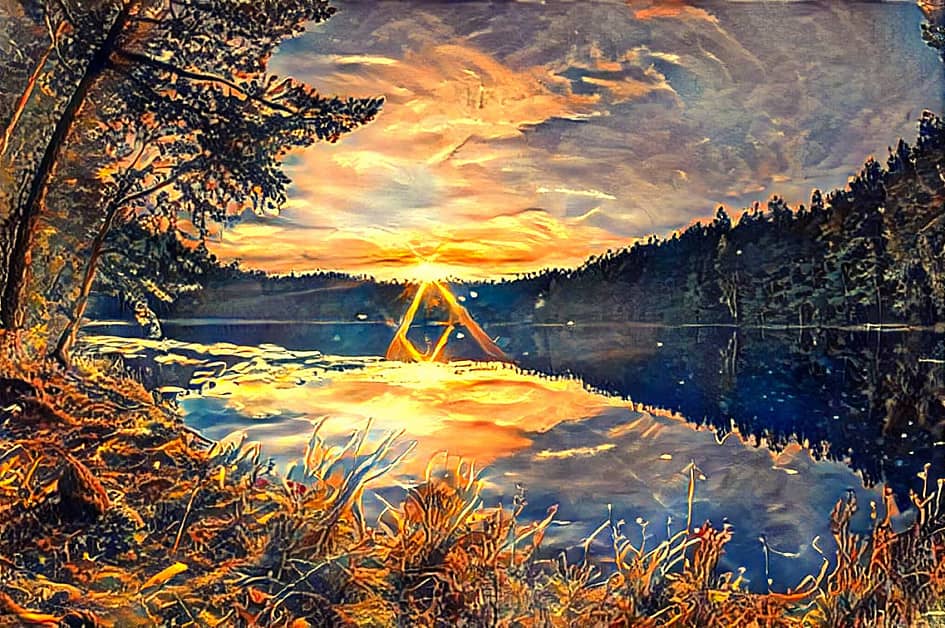 Закатные лучи.