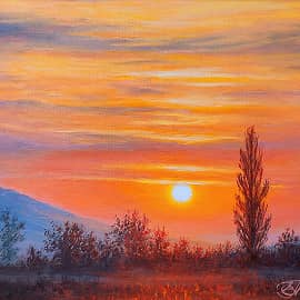 Весенний закат в окрестностях Пятигорска