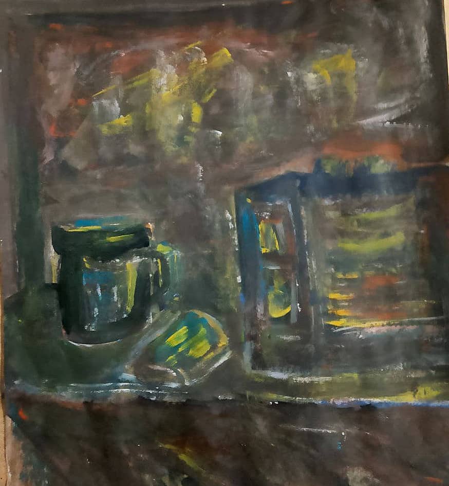 Натюрморт у телевизора