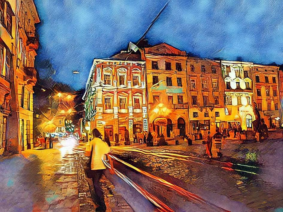 Ночной город.